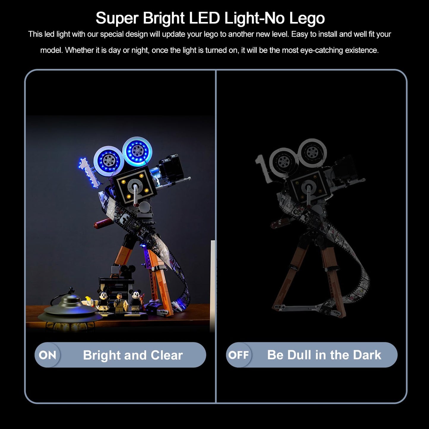 Brickbling Led Light Compatible With Lego Walt Tribute Camera 43230, Light Control Version Lighting Kit Compatible With Lego Cam