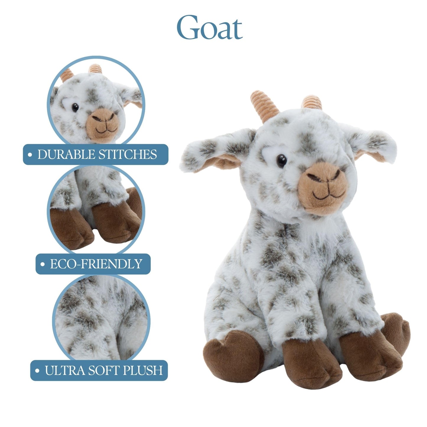The Petting Zoo Goat Plush Toy, 12-inch Multi-Color Stuffed Animal, Model 421306, Perfect Gift for Kids