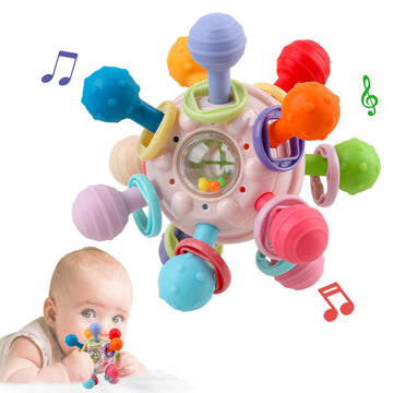 Baby Sensory Teething Toys - Baby Teether & Rattle - Gifts For Infant Newborn Boys Girls 0 3 6 9 12 18 Months - Toddler Montesso