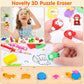 Palmatte 140Pcs Mini Animal Erasers For Kids Bulk, Cute Desk Pets Kids Prizes Treasure Box Toys For Classroom Rewards Back To School Supplies, Random 3D Puzzle Erasers Kids Party Favors Goodie Bags
