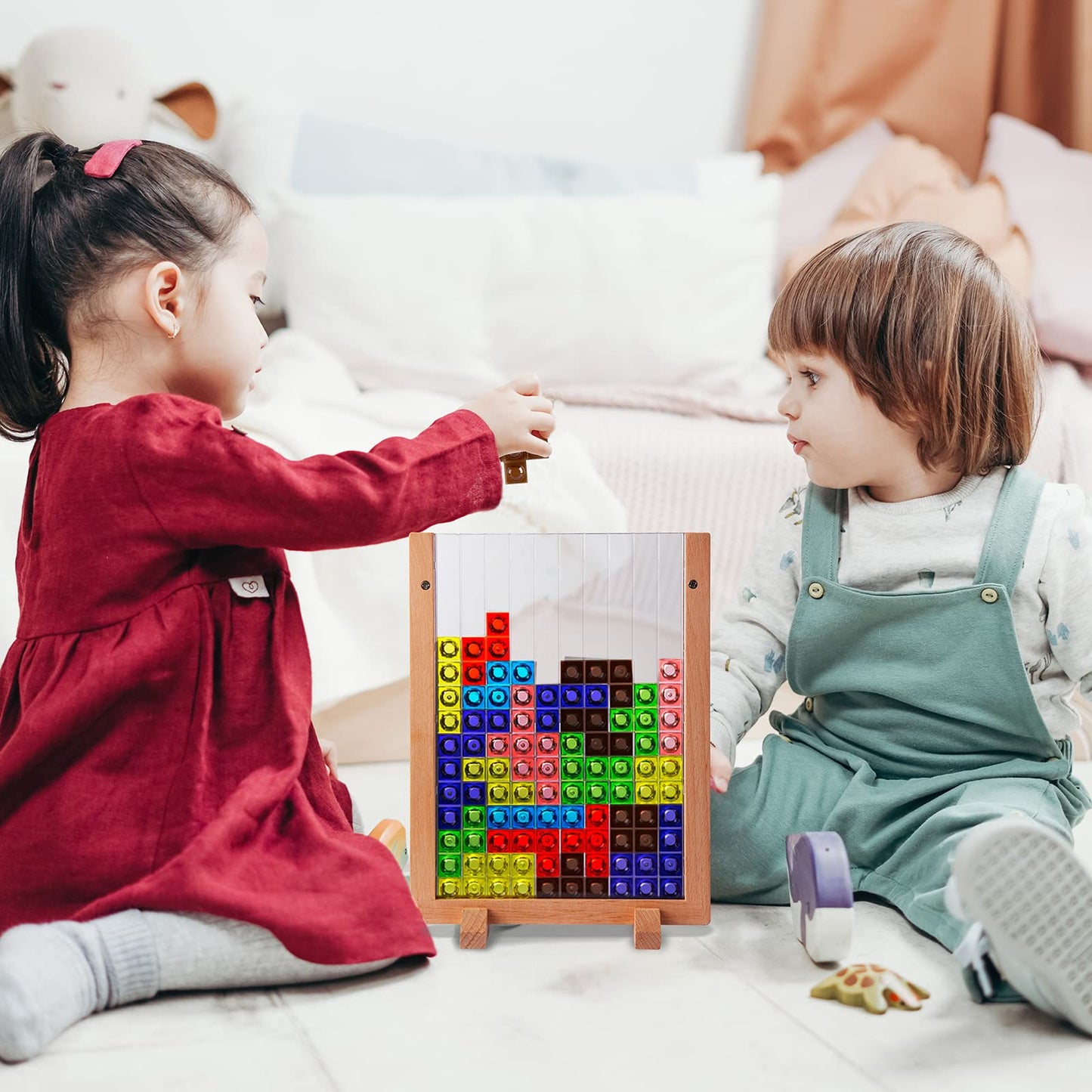 Russian Blocks Puzzle,3D Transparent Brain Teaser Toys, 3D Puzzles, Montessori Toys For 3 4 5 6 7 8 9 10 Year Old Boys Girls Kids
