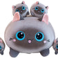 Gudisi Siamese Cat Plush Stuffed Animals - 16" Soft Jumbo Pillow, Grey Cotton, 4 Kitties Plushies, Perfect Gift for Kids and Loved Ones
