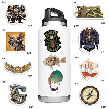 Steampunk Stickers For Laptop Steampunk Stickers For Water Bottles Waterproof Antique Steampunk Stickers Pack (75 Pcs)