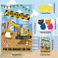 Hooqict Pin The Bucket On The Excavator Construction Party Games For Kids Boys Birthday Party Pin The Games Construction Party Decorations Supplies, Large Excavator Poster With 32 Stickers