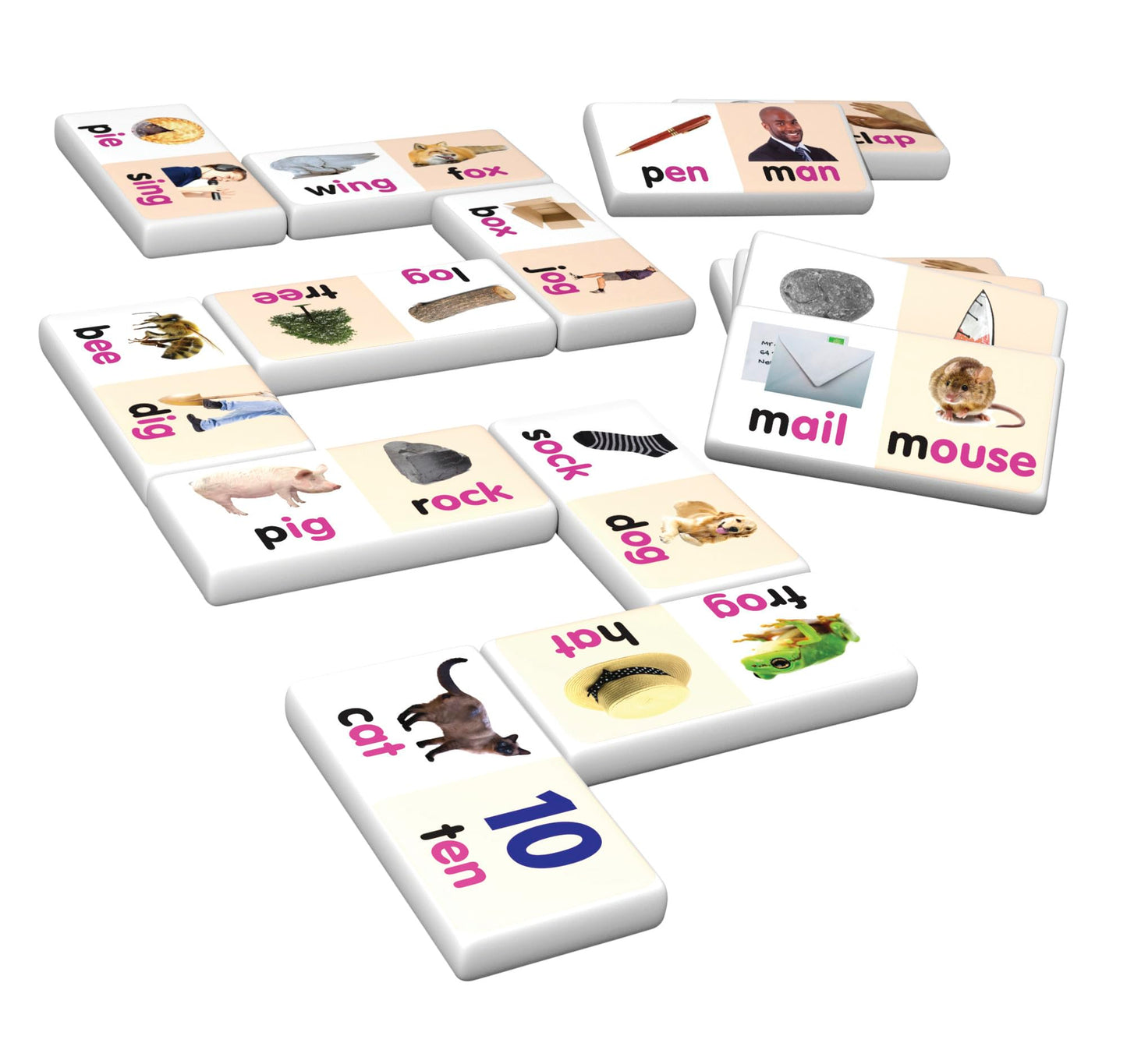 Junior Learning Rhyming Word Dominoes Educational Action Games, Multi, Model: Jl490