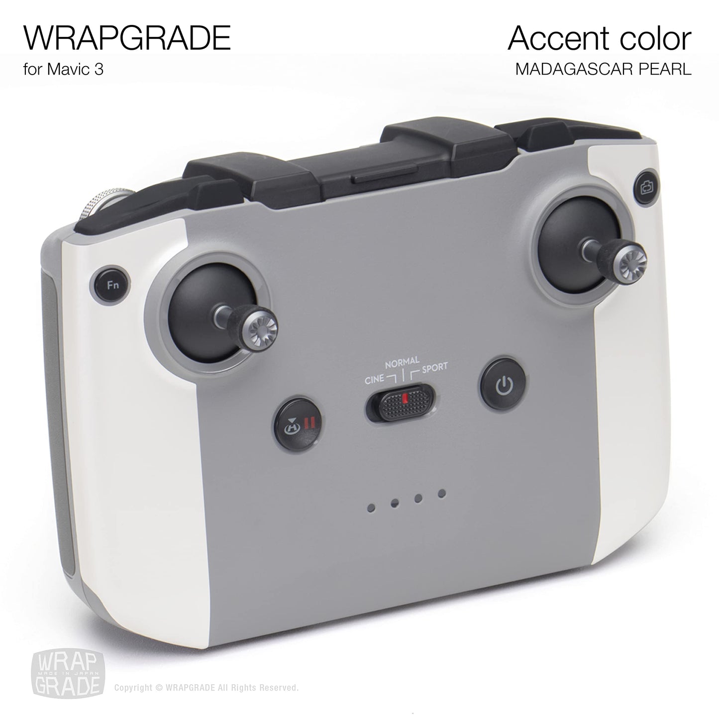 WRAPGRADE Partial Skin Stickers for DJI Mavic 3 / Mavic 3 Classic Accent Color (Madagascar Pearl)