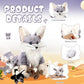 HyDren Fennec Fox Stuffed Animal Set - 5 Pcs Plush Toys, Gray, Sitting, PP Cotton, Perfect for Gifts and Decor