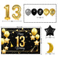 Happy 13Th Birthday Balloons Gold Set Decor - Cheers To 13 Years Old Party Theme Garland Star Moon Banner Backdrop Decorations F