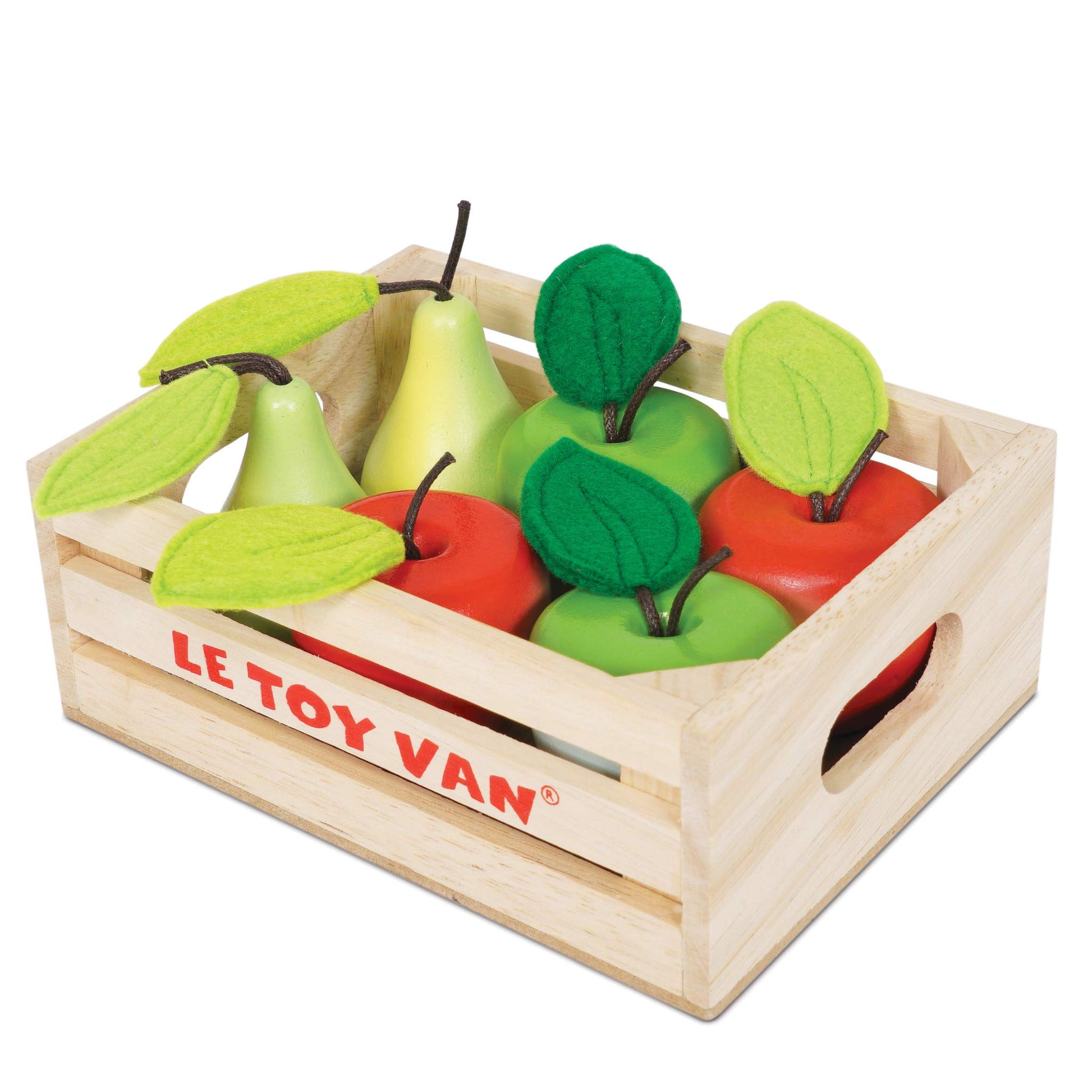Le Toy Van - Wooden Honeybee Market Apples & Pears Crate | Perfect for Supermarket, Food Shop or Cafe Pretend Play | Great As A 