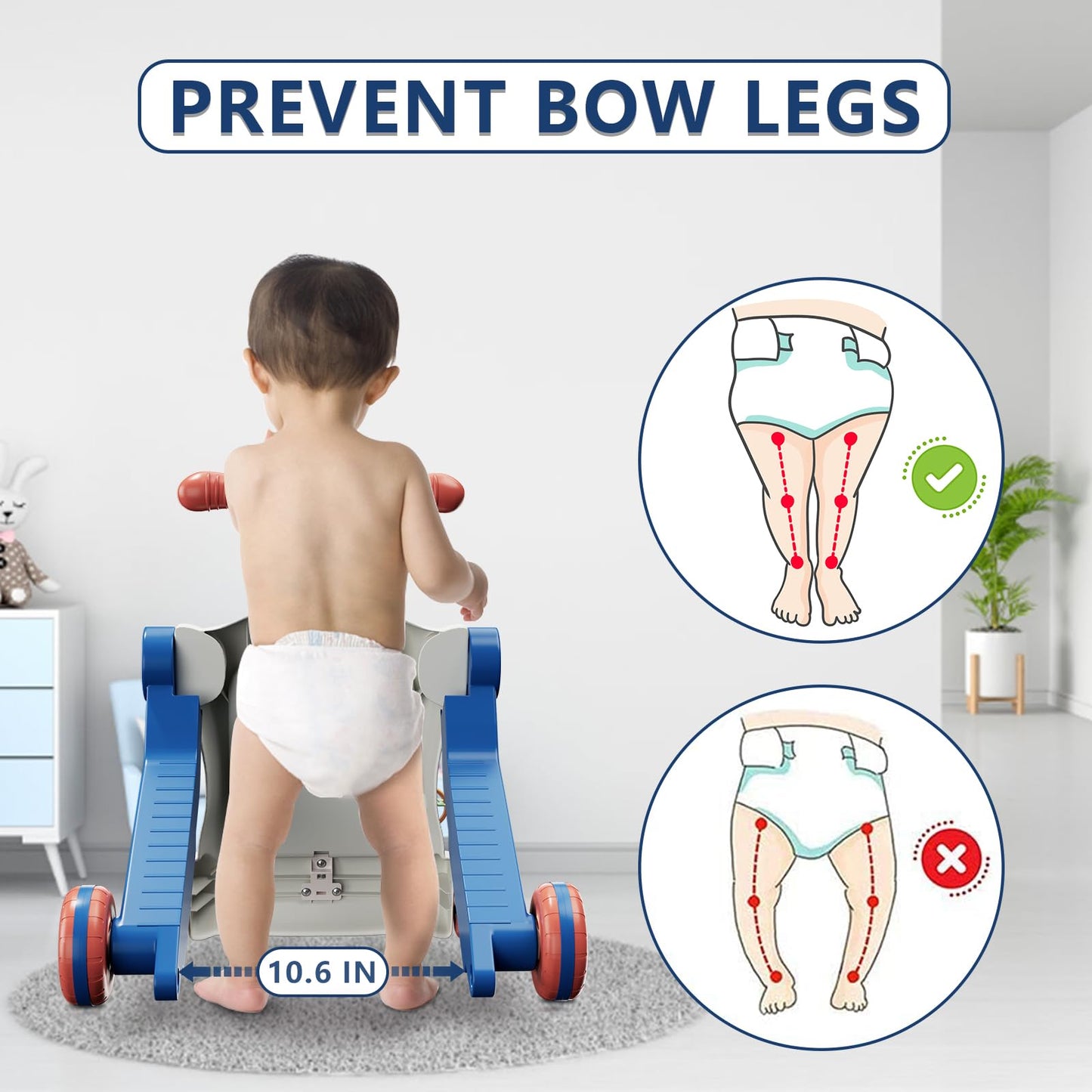 Hyes 5 In 1 Baby Push Walker For Baby Boy, Activity Center Learning To Walk, Sit To Stand, Early Learning Push Toys For Infant 1