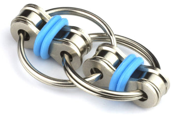 Tom'S Fidgets Original Flippy Chain Fidget Toy - Perfect For Adhd, Anxiety, And Autism - Bike Chain Fidget Stress Reducer For Adults And Kids (Single Blue)