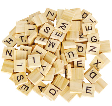 PINOWU 200pcs Wooden Letter Tiles for Scrabble Crosdecorative replica blade Game Wood Scrabble Letters Replacement for DIY Craft Gift Decoration Scrapbooking and Making Alphabet Coaster