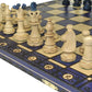Beautiful Handcrafted Wooden Chess Set with Wooden Board and Handcrafted Chess Pieces - Gift idea Products (16 (40 cm) Blue)