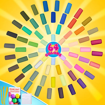 Essenson Air Dry Clay 64 Colors, Modeling Clay For Kids, Diy Molding Magic Clay, Gift For Kids