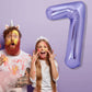 40 Inch Giant Purple Number 7 Balloon, Helium Mylar Foil Number Balloons For Birthday Party, 7Th Birthday Decorations For Kids,
