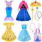 Meland Princess Dress Up - Dress Up Clothes For Girls With Princess Toys, Christmas Birthday Gift For Girls Age 3-8 Year Old (4 Princess With Bag)
