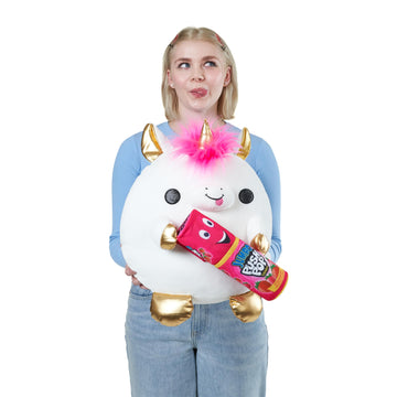 Snackles (Bazooka) Unicorn Super Sized 14 Inch Plush By Zuru, Ultra Soft Plush, Collectible Plush With Real Licensed Brands, Stuffed Animal