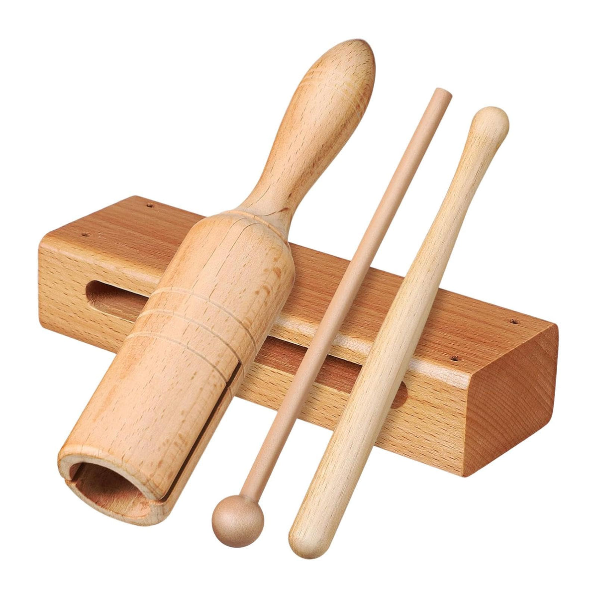Velura Wood Block For Music Class For Kids Adults Wooden Hand Percussion Instrument|1 Set Wood Block Musical Instruments|Shakers
