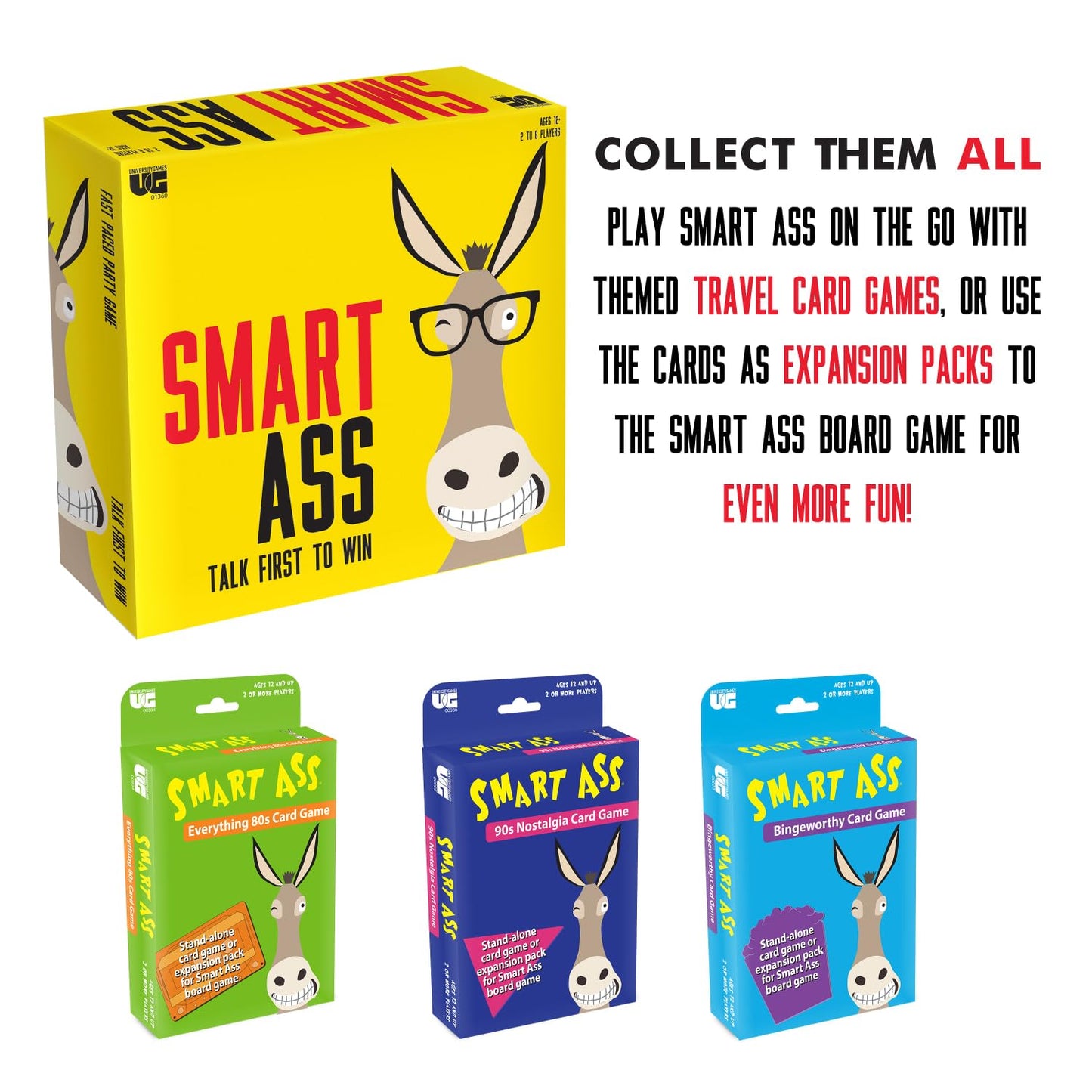 University Games, Smart Ass Bingeworthy Tuck Box Card Game, Perfect For Game Night On The Go For 2 Or More Players Ages 12 And Up