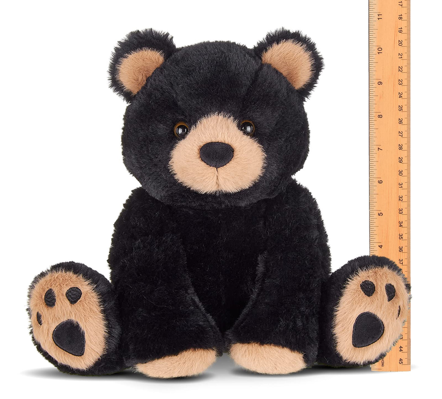 Bearington Collection Bear Stuffed Animal, 10.5" Plush Black Bear, Woody Variant