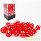 Bescon 12mm 6 Sided Dice 36 in Brick Box, 12mm Six Sided Die (36) Block of Dice, Translucent Red with White Pips