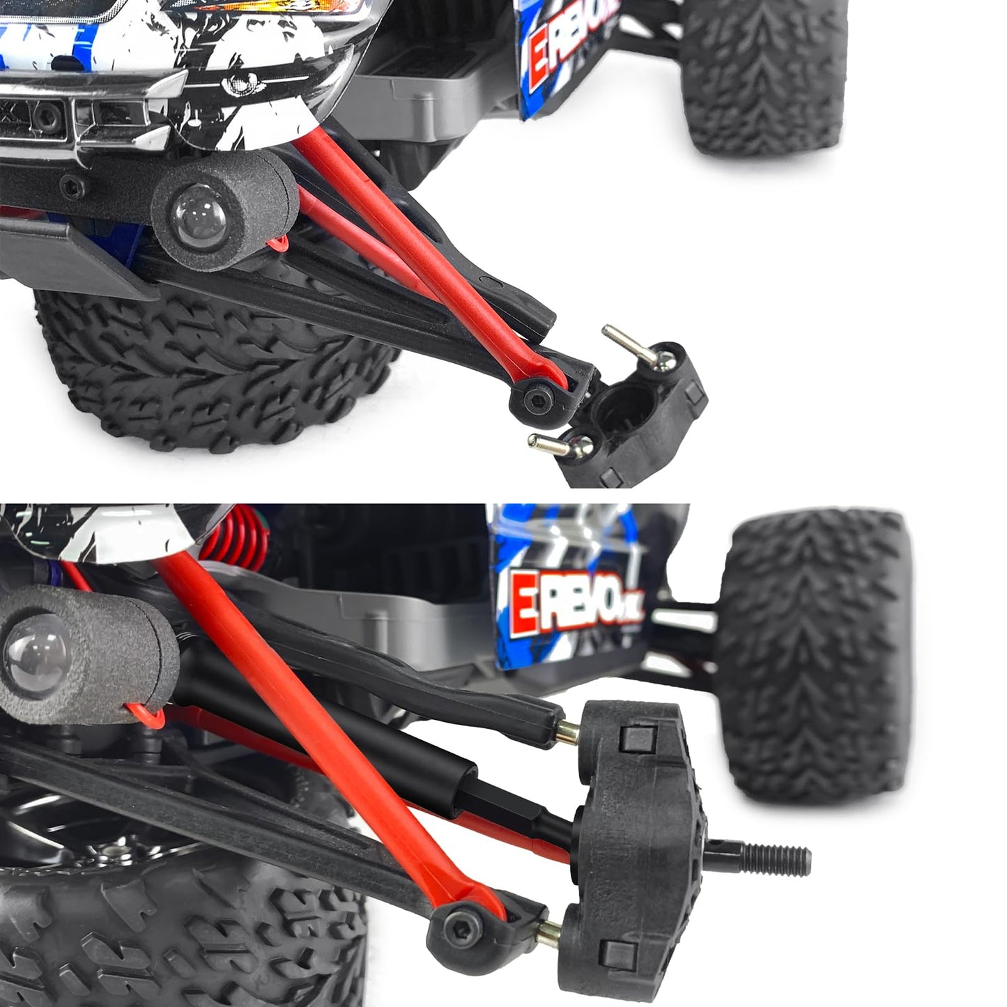 Que-T 2Pcs Hard Steel Drive Shafts Cvd Universal Front And Rear For 1/16 Trx E-Revo Summit Rc Upgrade Parts