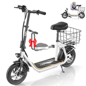 Caroma Peak 560W Electric Scooter With Seat, Electric Scooter Adults With 12'' Shock-Absorbing Tires, 188Wh Battery Up To 12 Mil