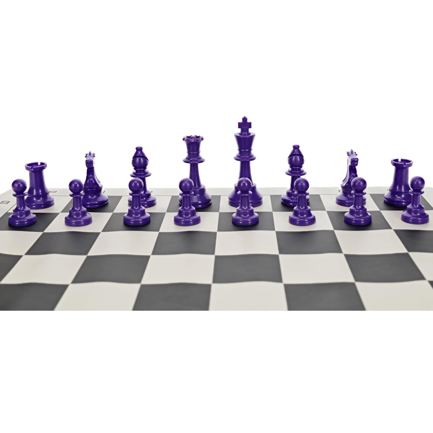 We Games Color Bright Plastic Staunton Tournament Chess Pieces With 3.75 In. King - Half Chess Set Of Chess Pieces Only, Purple