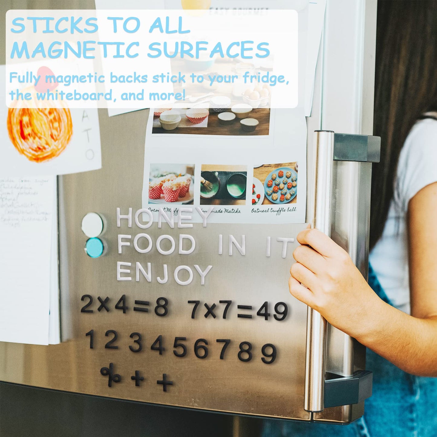Lzttyee Decorative Magnetic Eva Alphabet Letters/Arabic Numerals For Refrigerator/White Board (117Pcs Letters Black)