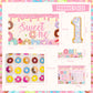 Lxlucktim Donut Birthday Party Supplies For 1 Year Old Girl, 150 Pcs Sweet One Party Decorations For Girls Baby - Backdrop, Tabl