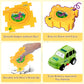 Xazastov Dinosaur Puzzle Track Car Play Set, Plastic Puzzles For Kids Ages 3-5 With Vehicles, Railcar Puzzle, Car Tracks For Tod