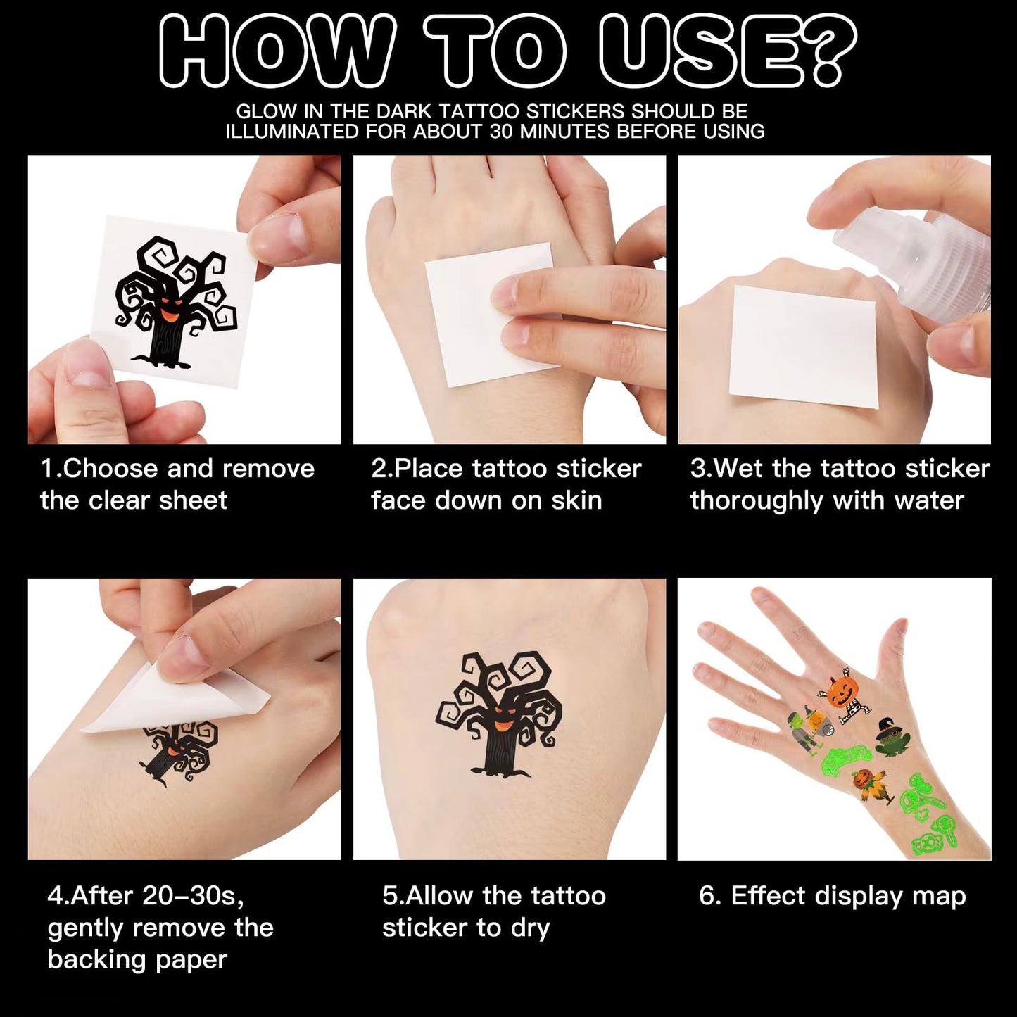 Garma Halloween Party Favors Toys for Kids, 25 Pcs Halloween Assorted Stamps with 12 Pcs Slap Bracelets and 288 Tattoos Hallowee