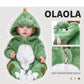 Olaola Baby Animal Costume Onesie, Unisex Toddler Dinosaur Romper, Plush Cosplay Dress Up Infant Outfits Halloween Costume