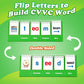 Aizweb Cvvc Word Games,Phonics Games Flash Card For Preschool Kindergarten Classroom,Learn To Read,Reading Manipulative Spelling Educational Toy Learning Activity Speech Therapy Teacher Supplies