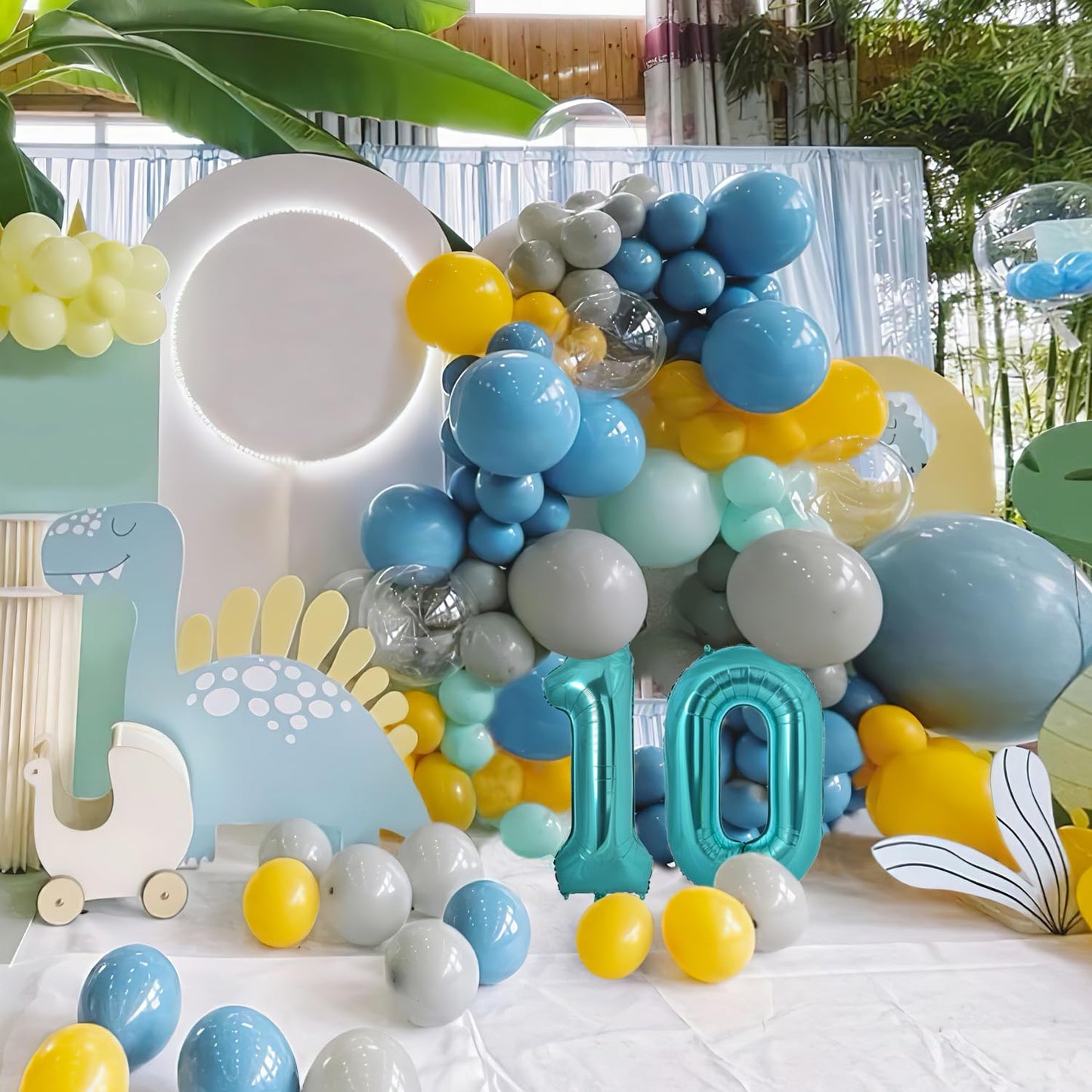 Vonokee 40 Inch Teal Blue Giant Number Balloons 3, Jumbo Digital Foil Mylar Balloon For Birthday Party Wedding Anniversary Celeb