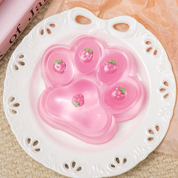 4.92 Inch Big Handmade Taba Cat Paw Squishy Toys  Pink Clear Soft Squeeze Toy for Stress Relief  Large Funny Sensory Fidget Squishies Suitable for mature-themeds Kids