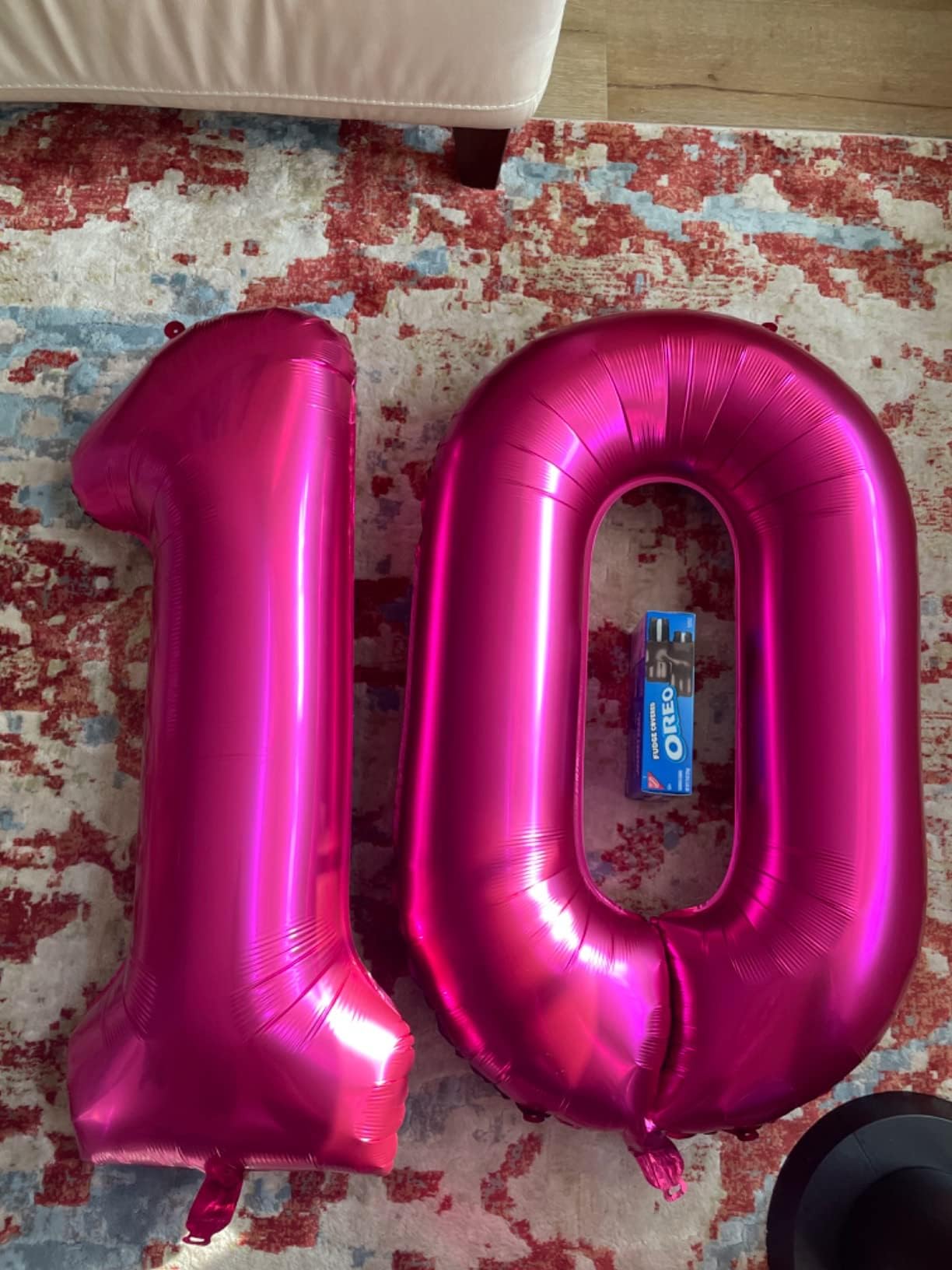 Hot Pink Balloon Number 0 Birthday Balloon 40 Inch, Large Giant Jumbo Mylar Foil Helium Balloon For 2025 10 20 30 40 50 60 70 80