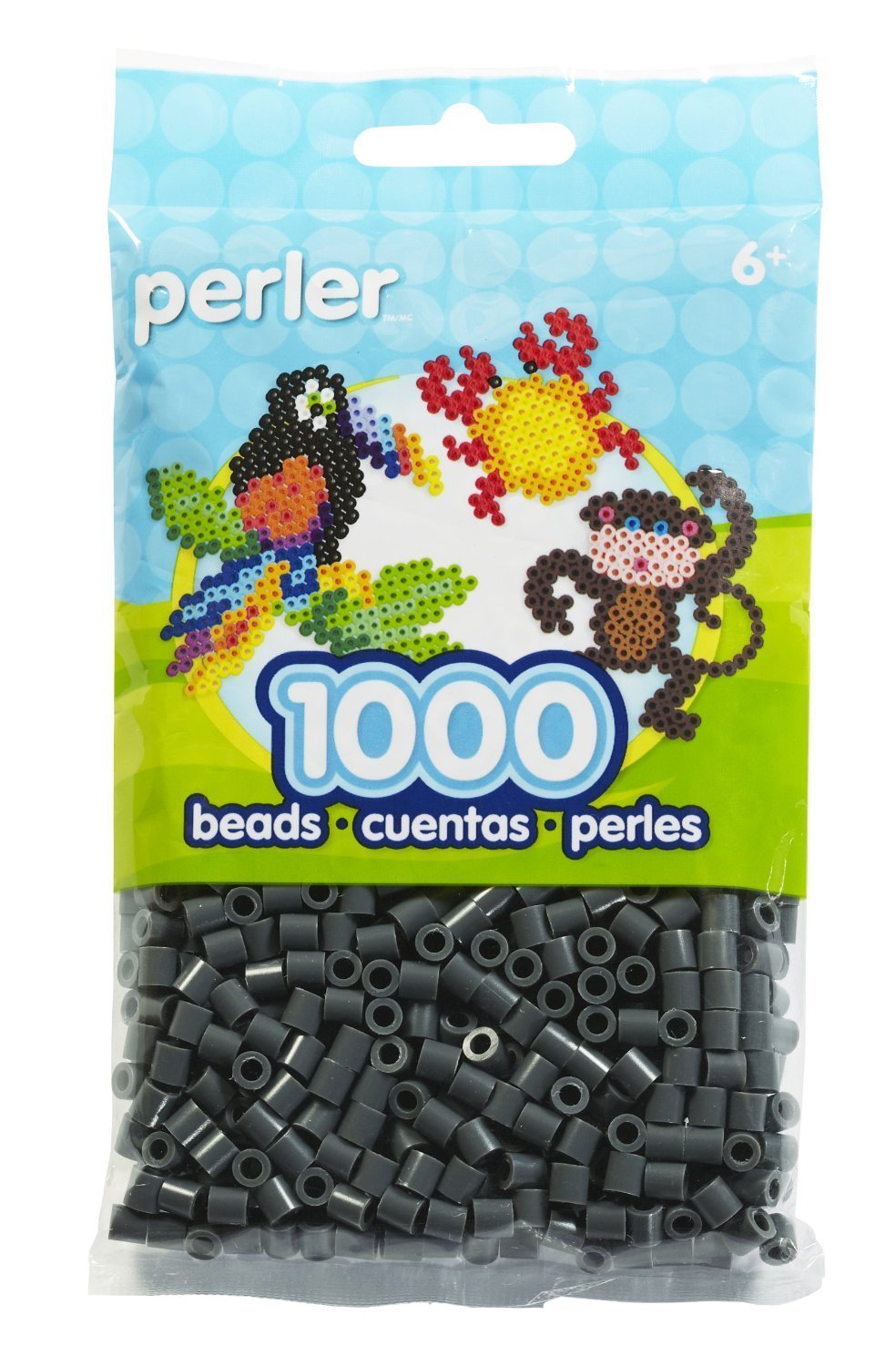 Bulk Buy: Perler Beads 1,000 Count Dark Grey (3 Pack)
