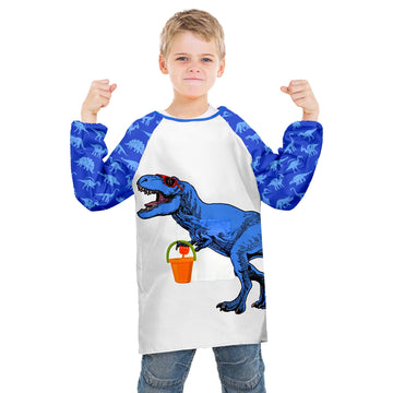 Sylfairy Kids Art Smocks For Painting, Waterproof Artist Rainbow Unicorn Aprons Paint Smocks Toddler Apron Smock For Child (Blue