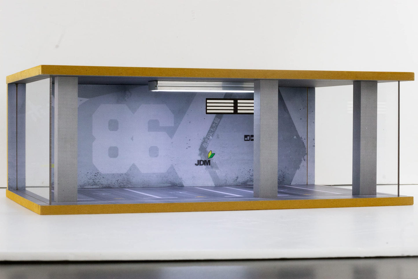 1/24 Scale Die-cast Car Diorama Display Case with Clear Acrylic Cover and LED Lighting for Diecast Model Cars, Lego Speed Champi