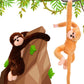 Chivao 2 Pcs Hanging Monkey Stuffed Animal, Hanging Monkey Plush With Hook And Loop Fasteners Hands Stuffed Toy For Birthday Party Favors Decorations, Brown And Khaki(20 Inch)