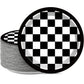 48 Pieces Black and White Checkered Flag Party Paper Plates for Race Car Party Supplies 7 Racing Car Theme Disposable Dessert Pl
