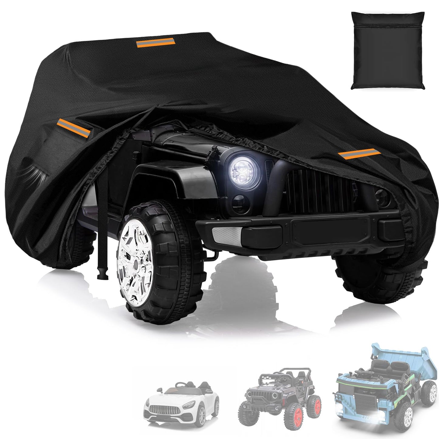 Kids Ride On Car Cover, 600D Heavy Duty Large Toy Car Cover for Power Wheels Jeep & Toddler Electric Vehicles,All Season Protect