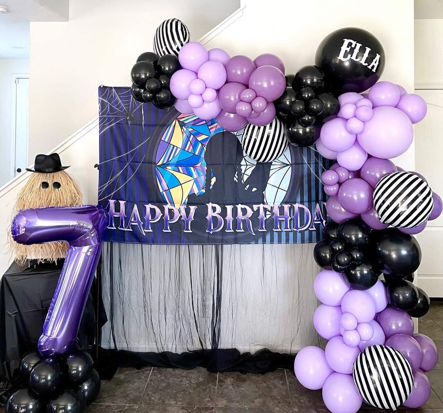 Purple 4 Balloon, Number Balloon 40 Inch, 4Th Purple And White Party Decorations, Four Large Numbers For Party Decor, Number 4 B