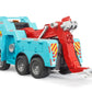 Bruder Mack Granite Heavy Rescue Wrecker Tow Truck with Light & Sound, 26.5" Blue, Plastic, Model 02831