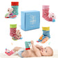 Bloobloomax Baby Infant Rattle Socks Toys, Sock Rattles For Babies 0-24 Months Baby Animal Foot Finder Learning Toy (Cotton A)