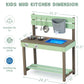 Wooden Kids Play Kitchen, Outdoor Mud Kitchen Playset with Water Play Set and Cooking Toys, Gift for 3+ Years Kid
