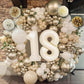 18Th Birthday Decorations For Girls, Gold Happy 18Th Birthday Decorations White And Gold Balloons Happy Birthday Banner Tableclo