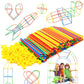 Rainbow Toyfrog Straw Constructor Toys Stem Building Toys - 300 Pcs Straw Connectors Toy Building Sets Kids Toys For Boys & Girls - Straw Building Set Engineering Kit - Autism Toys Stem Games