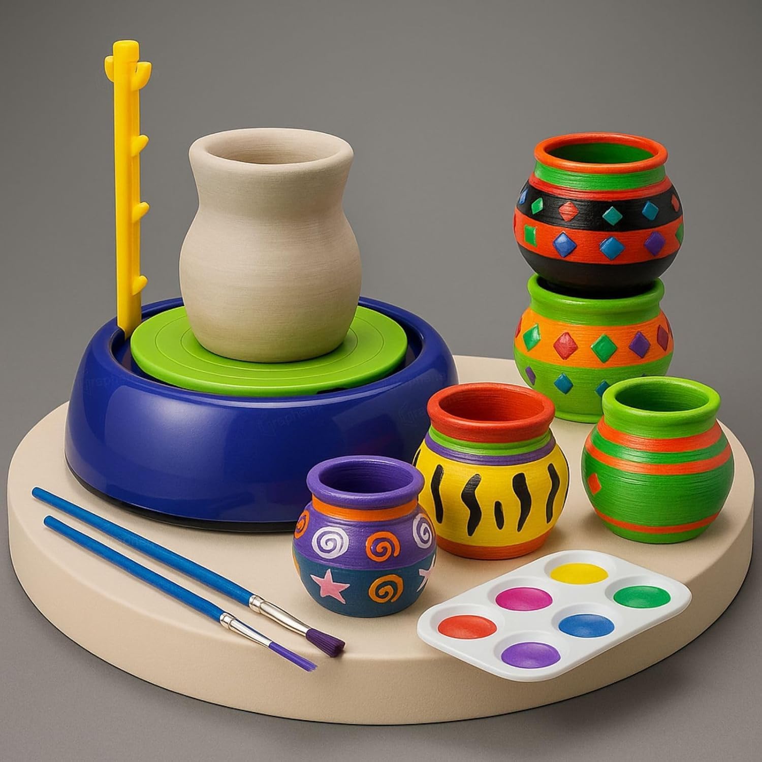 Bluebell Kids Pottery Wheel Kit  Battery Operated Pottery Wheel & Painting Kit For Beginners With Modeling Clay, Sculpting Clay